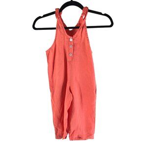 Carin Girls Jumpsuit Overalls Linen? Orange 3y